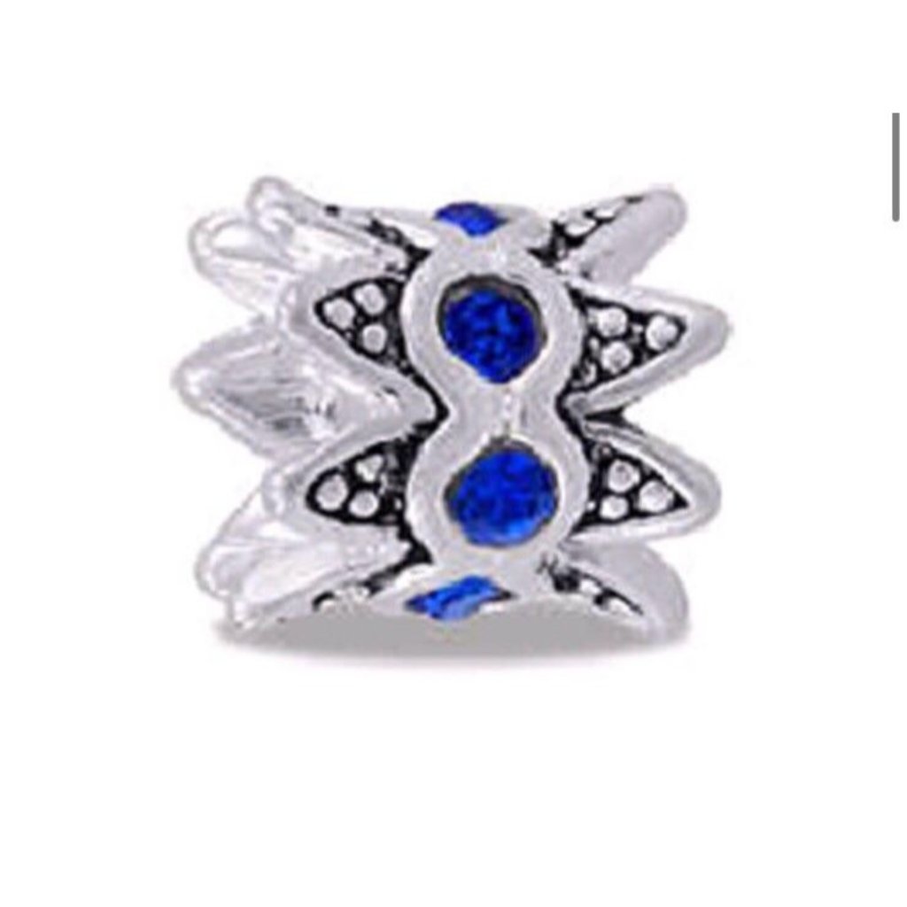 Davinci Beads Blue Crown Charm New 5$